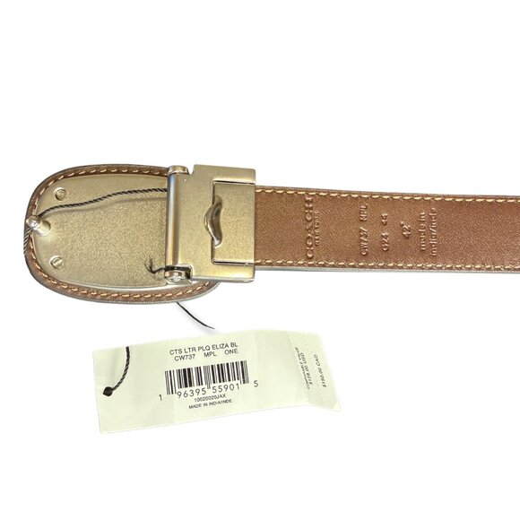 NWT Coach Eliza Leather Belt Maple Brown Buckle Size 42 CW737